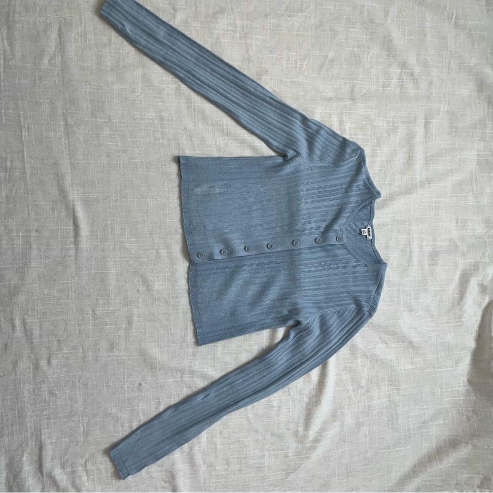Garage Light Blue Ribbed Knit Top - Picture 7 of 11